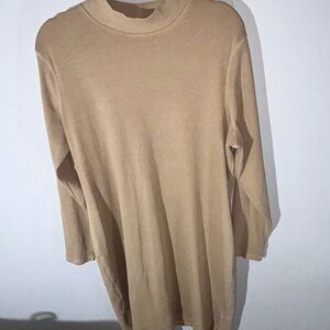 Old Navy Camel Ribbed Bodycon Dress long sleeve EUC
